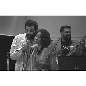 Two singers during a Music at Noon performance