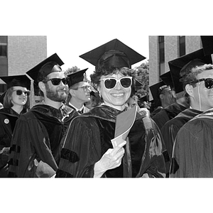 School of Law students wearing sunglasses at commencement