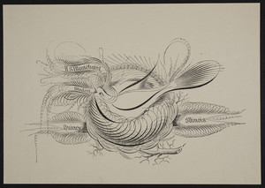 Sample sheet, birds on a horsehoe, H.S. Blanchard, Quincy, Illinois, undated