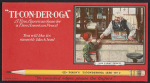 Trade card for Dixon's Ticonderoga Pencil, Joseph Dixon Crucible Company, Jersey City, New Jersey, 1926