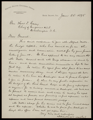 Alexander MacKenzie to Thomas Lincoln Casey, January 25, 1895 (1)