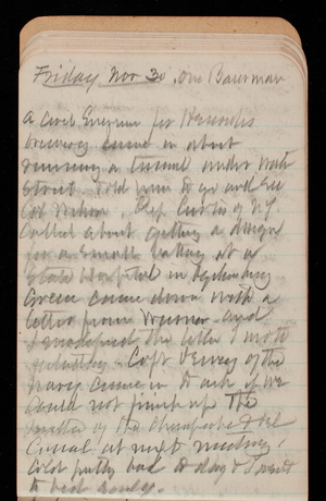 Thomas Lincoln Casey Notebook, November 1894-March 1895, 019, Friday Nov 30