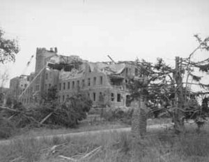 Damage to Assumption College from Worcester tornado