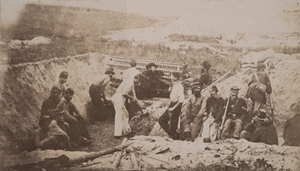Members of the 54th Massachusetts Volunteer Infantry Regiment and 1st New York Engineers at the Siege of Fort Wagner, Morris Island, S.C.
