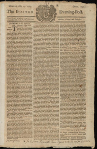 The Boston Evening-Post, 29 May 1769