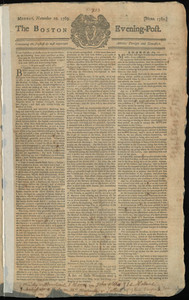 The Boston Evening-Post, 20 November 1769