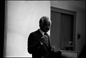 Portrait of Edwin D. Driver, lecturing