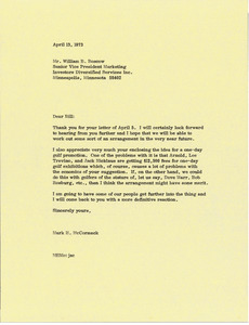 Letter from Mark H. McCormack to William B. Boscow