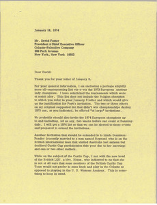 Letter from Mark H. McCormack to David Foster