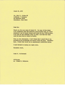 Letter from Mark H. McCormack to Jay Cullen