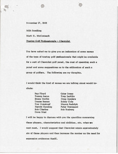 Memorandum from Mark H. McCormack to Milton Sandling