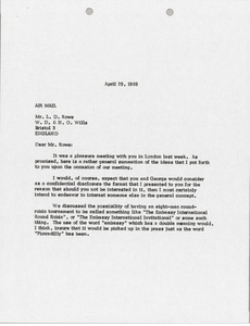 Letter from Mark H. McCormack to L. D. Rowe