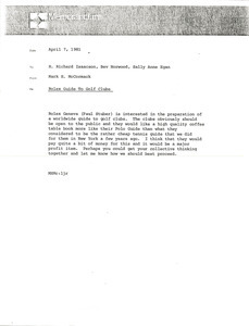 Memorandum from Mark H. McCormack to H. Richard Isaacson, Bev Norwood, and Sally Anne Egan