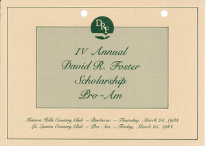 David R. Foster Scholarship Pro-Amateur invitation