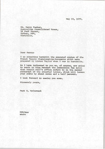 Letter from Mark H. McCormack to Kerry Packer