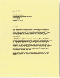 Letter from Mark H. McCormack to William H. Lane