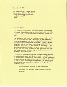 Letter from Mark H. McCormack to Shiro Nakajo