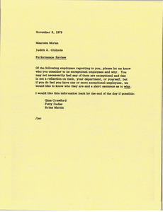 Memorandum from Judith A. Chilcote to Maureen Moran