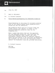 Memorandum from H. Richard Isaacson to Mark H. McCormack