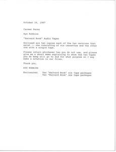 Fax from Ayn Robbins to Carmen Perez