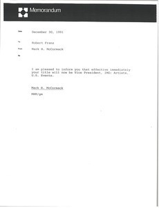 Memorandum from Mark H. McCormack to Robert Franz