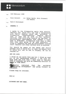 Memorandum from Mark H. McCormack to Buzz Hornett