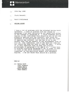 Memorandum from Mark H. McCormack to Chuck Bennett