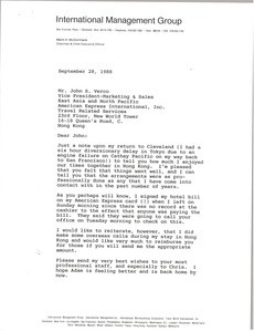 Letter from Mark H. McCormack to John S. Verco