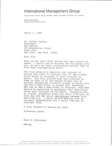 Letter from Mark H. McCormack to Arthur Watson