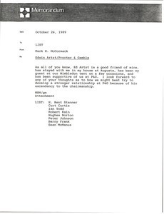 Memorandum from Mark H. McCormack to list