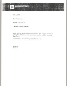 Memorandum from Mark H. McCormack to Lars Sternmaker