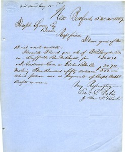 Letter from Edward L. Baker and Samuel P. Burt to Joseph Lyman