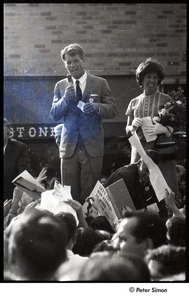 Robert Kennedy and Kenneth Keating campaigning in Riverdale: Robert Kennedy speaking