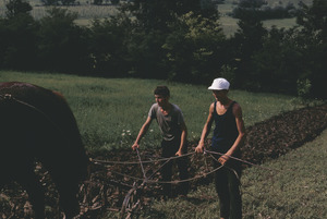 Old-fashioned plowing in Orašac
