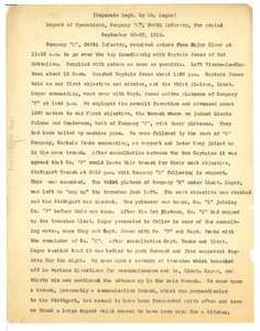 Report of operations, Company K, 368th Infantry for period September 25-30, 1918