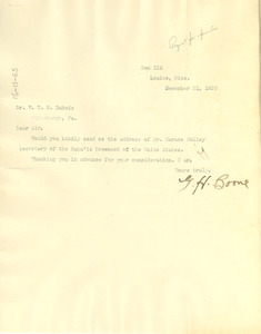 Letter from G. H. Boone to W. E. B. Du Bois