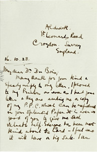 Letter from Jessie F. Coleridge-Taylor to W. E. B. Du Bois