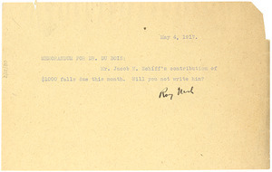 Letter from Roy Nash to W.E.B. Du Bois