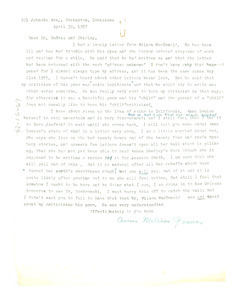 Letter from Anna Melissa Graves to W. E. B. Du Bois