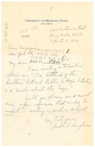 Letter from Joseph L. Langhorne to the Crisis