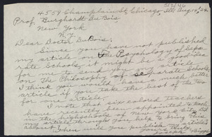 Letter from Joseph Biggs to W. E. B. Du Bois