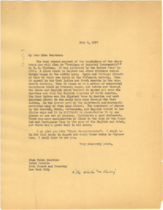 Letter from W. E. B. Du Bois to Helen Boardman