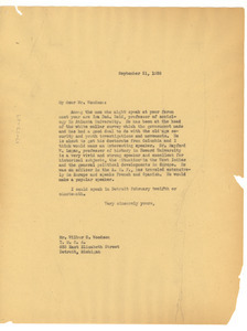 Letter from W. E. B. Du Bois to the Young Men's Christian Association