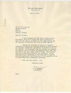 Letter from C. L. Reynolds to W. E. B. Du Bois