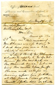 Bond Brothers and Bottum correspondence with Westhampton (Mass. : Town)