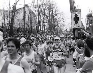 Mayor Raymond L. Flynn running in 1985 Boston Marathon