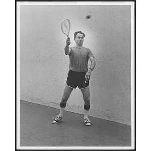 Man in a game of racquetball