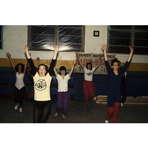 Women stretching in a gym