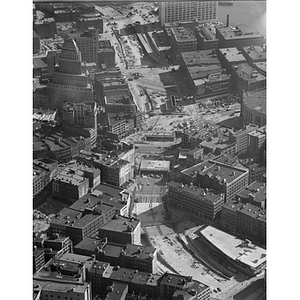 South Station area looking north, tunnel construction, close up, Boston, MA