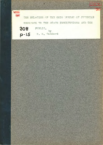 The relation of the Ohio Bureau of Juvenile Research to the state institutions and the public